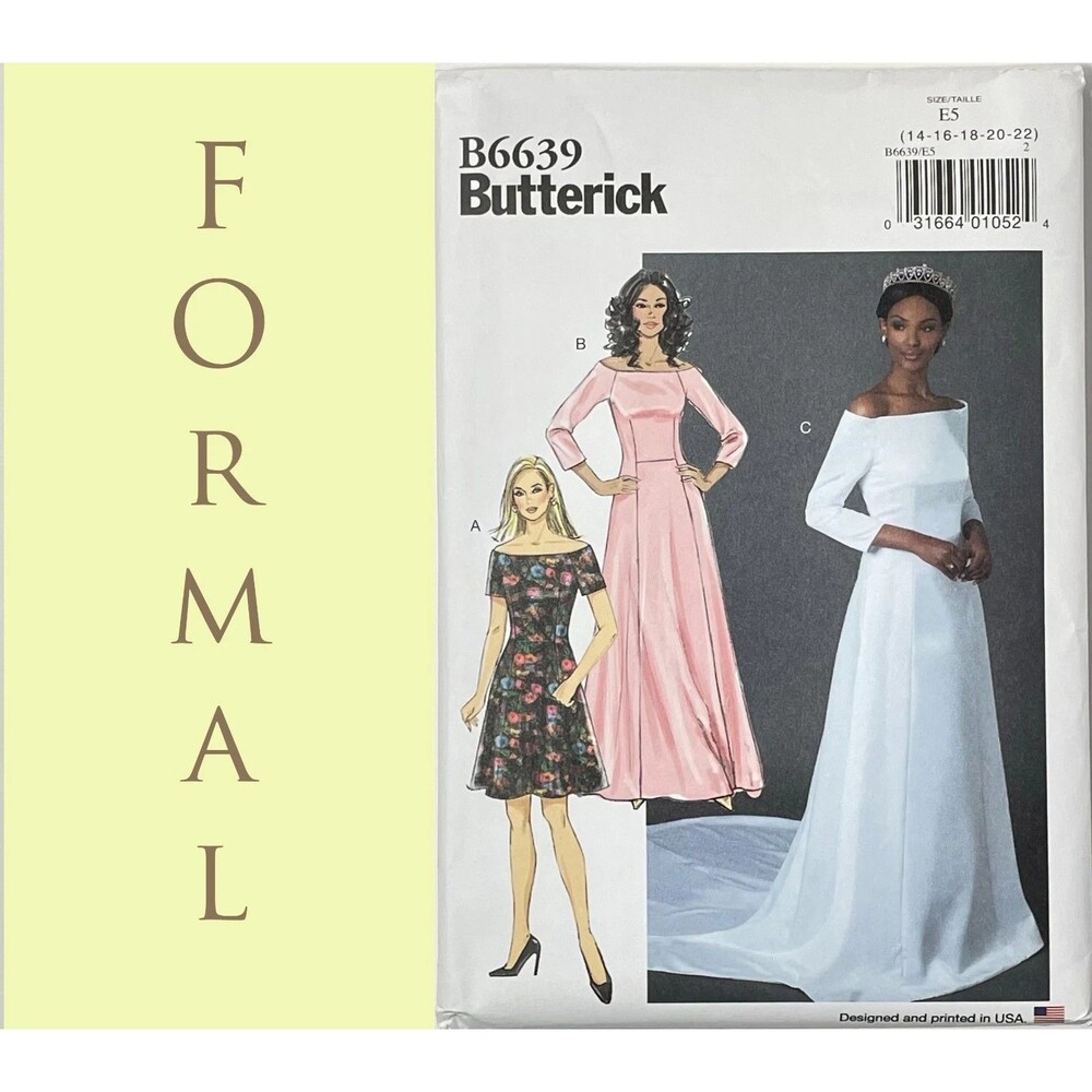 Pattern Misses Wedding Dress Formal Bridal Gown Train Butterick B6639 New/Uncut